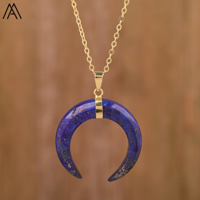 Moon Shape Amethyst Necklace