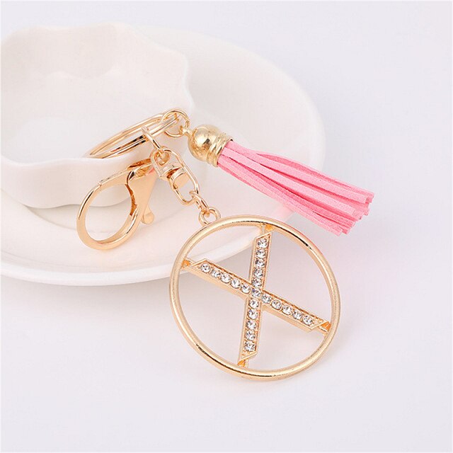 Rhinestones English Letter Alloy Keychain