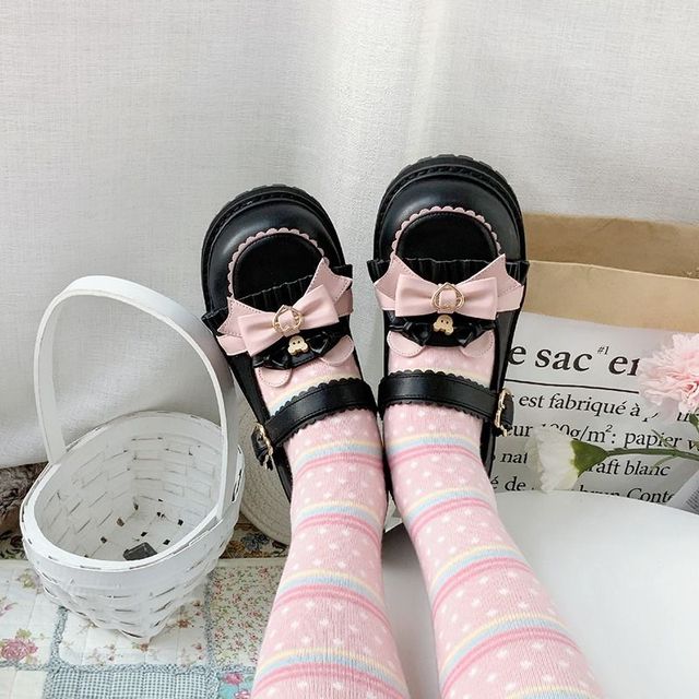 Patchwork Buckle Ladies Shoes