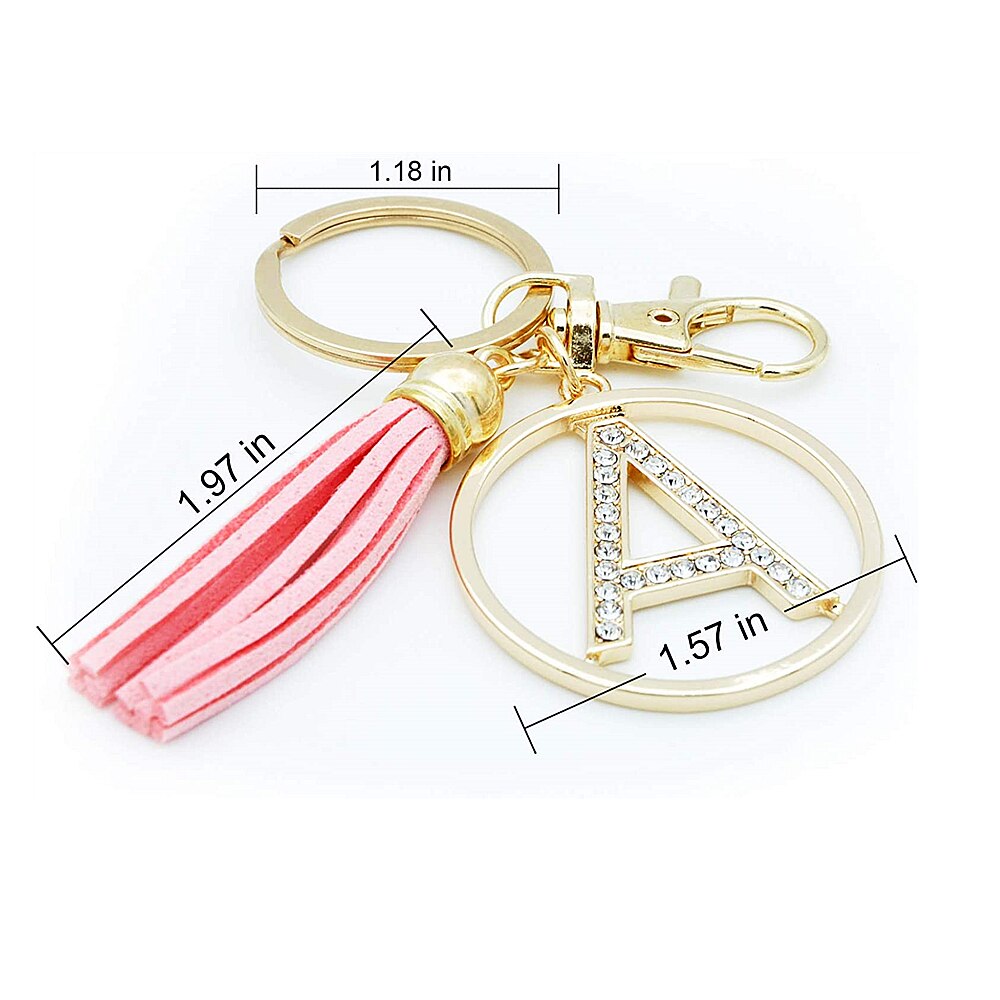 Rhinestones English Letter Alloy Keychain