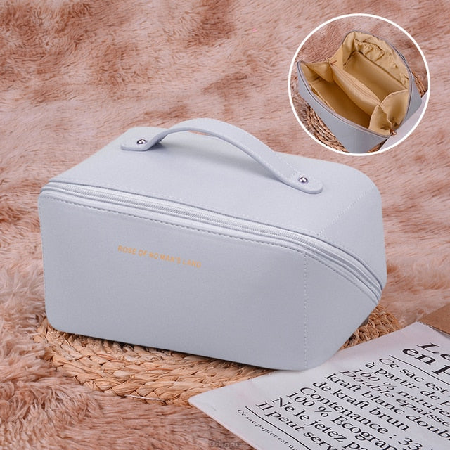 Large-Capacity Leather Cosmetic Bag