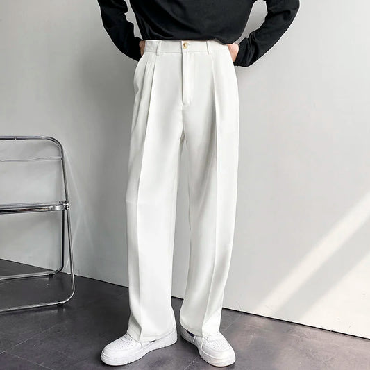 Pantalones de traje de pierna ancha para hombre