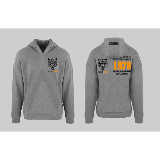 Sudadera con capucha gris con logo para hombre