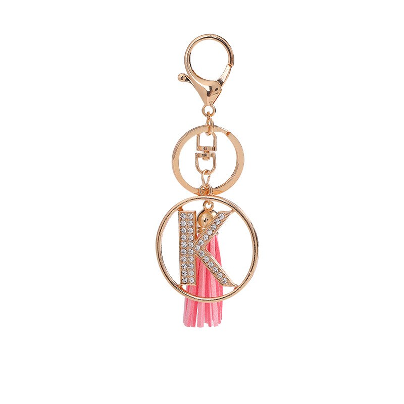 Rhinestones English Letter Alloy Keychain